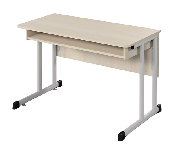 Стіл учнівський 2-місний лабораторний з HPL-покриттям, З КРІПЛЕННЯ ДО ПІДЛОГИ, 1200х600х760 мм, каркас - ПОСИЛЕНА плоскоовальна труба ЕТЕРНО ТРЕЙД (100306 HPL)